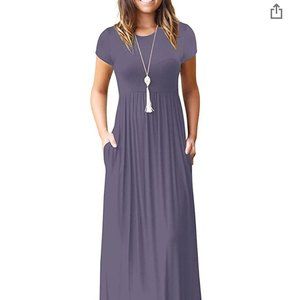 Euovmy Purple Gray Maxi Dress